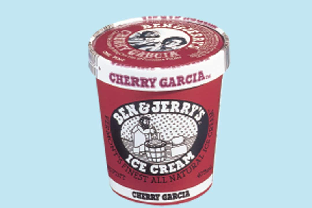 แพ็คเกจถ้วยไอศกรีมเก่าของ Cherry Garcia